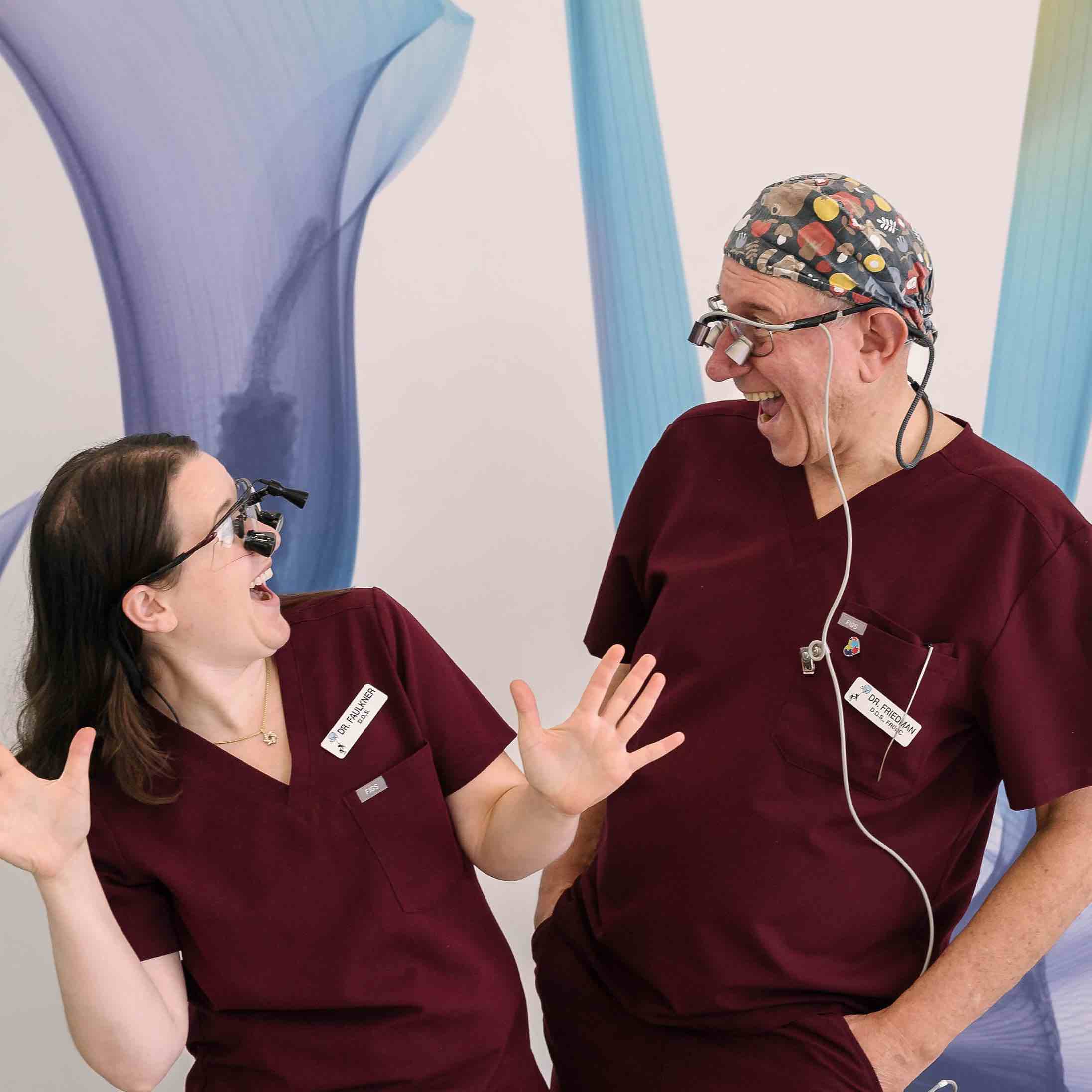 Staff at the clinic smiling